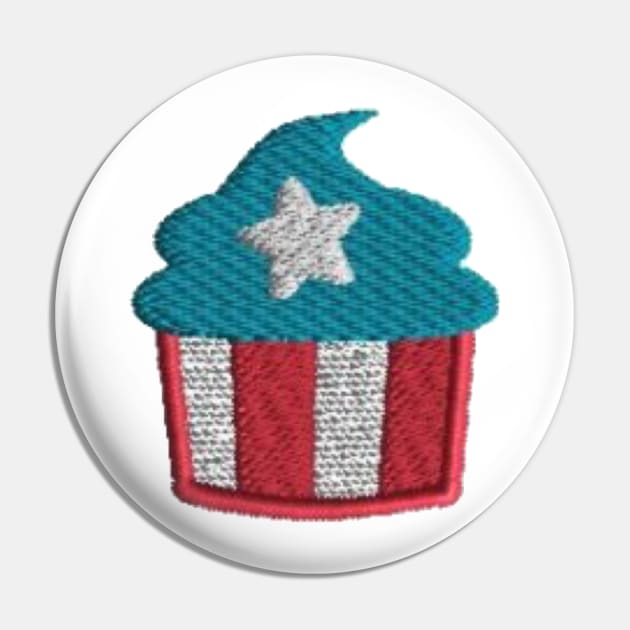 Embroidery American Cupcake Pin by anacarminda