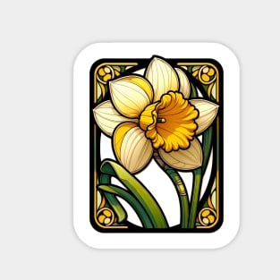 Art Nouveau daffodil march Birth Month Flower Magnet