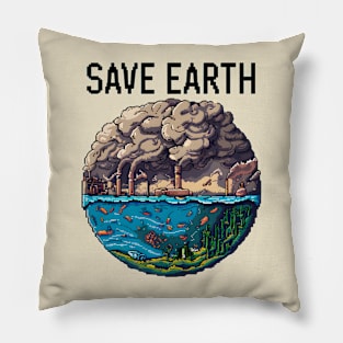 Save earth pixel art Pillow