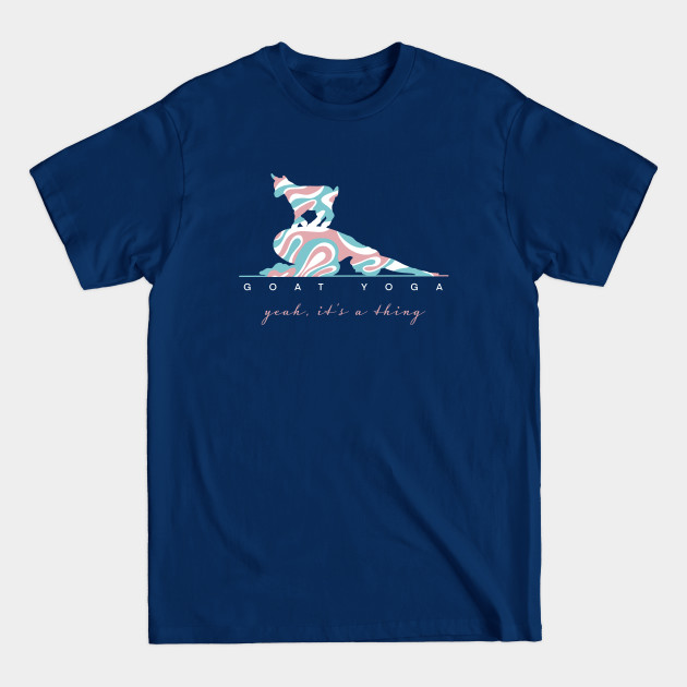 Discover Goat Yoga Yeah It's a Thing Pose with Groovy Retro Pattern - Goat Yoga - T-Shirt