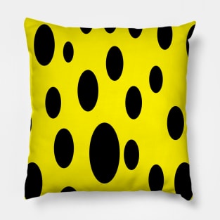 Trendy Black and Yellow Polka Dots Seamless Pattern Pillow