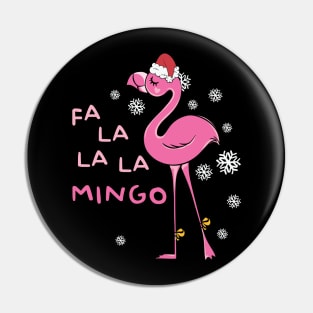 Fa La La La Mingo Funny Flamingo Christmas Pin