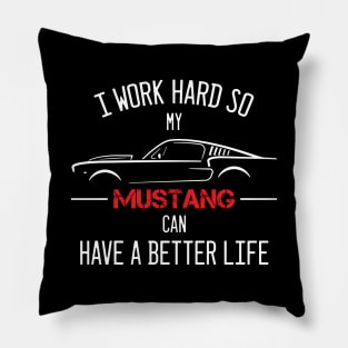 Funny Mustang Muscle car Pillow