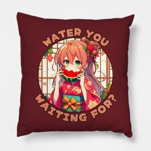 Watermelon Anime girl Pillow