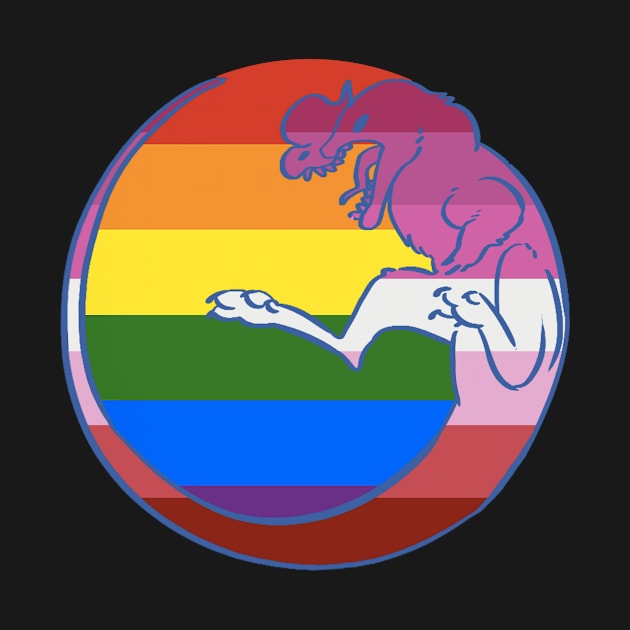 Gay / Lesbian Pride Dilophosaurus by irradiatedsnakes