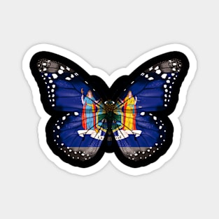 New York Flag Butterfly - Gift for New Yorker From New York NY Magnet