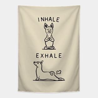 Inhale Exhale Basenji Tapestry