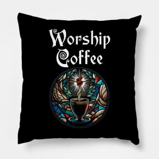 Funny Worship Coffee Gift Funny Coffee Pillow