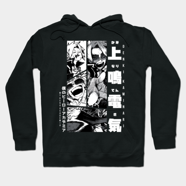 Denki Kaminari My Hero Academia Manga Panel Design Kaminari Hoodie Teepublic
