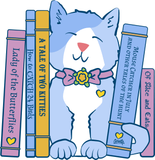 Kitten with Books Cute Cat with Literature Magnet