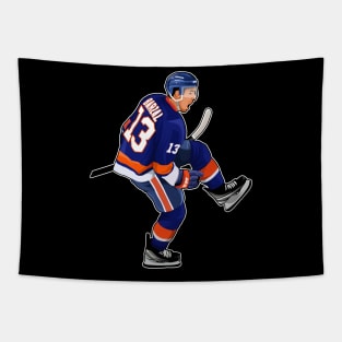 Mathew Barzal #13 Celebrates Tapestry