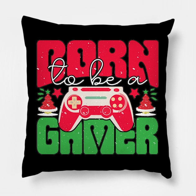 born to be a gamer Pillow by MZeeDesigns