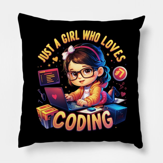 Just a girl who loves coding Pillow by mdr design