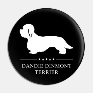 Dandie Dinmont Terrier Dog White Silhouette Pin