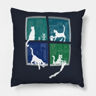 Windows20 - Cats in Corona Quarantine Pillow