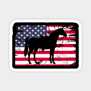 Horse American Flag USA 4th of July Magnet