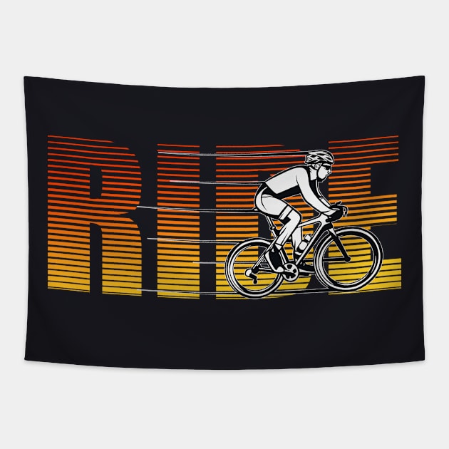 Racing bike vintage cyclist saying Tapestry by Foxxy Merch