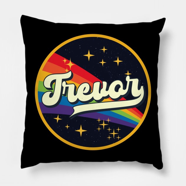 Trevor // Rainbow In Space Vintage Style Pillow by LMW Art