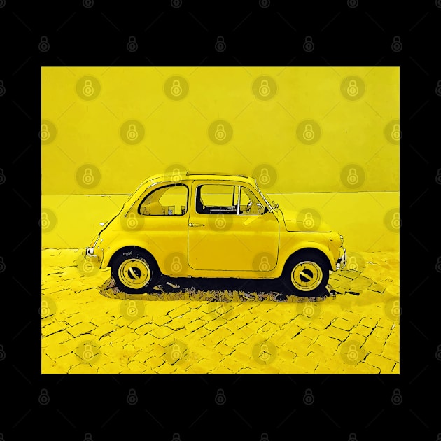 Classic Fiat 500 in Sunny Yellow by CACreative