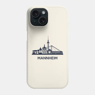 Skyline emblem of Mannheim, city in the southwestern part of Germany Phone Case