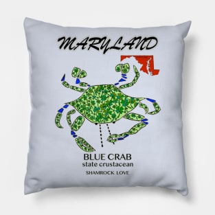 Maryland Blue Crab, Shamrock Love Pillow