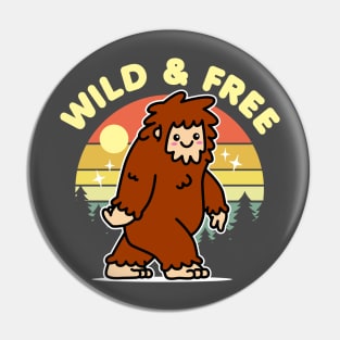 Sasquatch Wild and Free Kawaii Bigfoot Pin