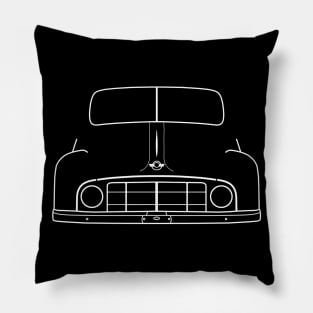 Morris Minor MM classic car outline (white) Pillow