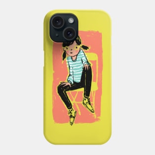 Chill girl in yellow chair Phone Case