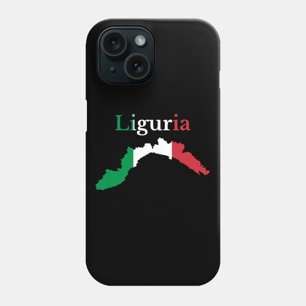 Liguria Map, Italy, Italian Region. Phone Case by maro_00