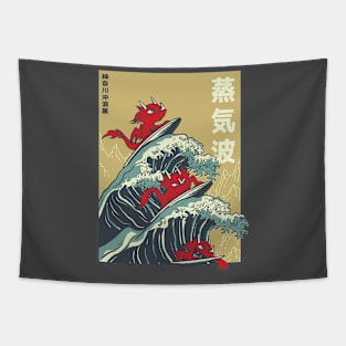 Dragons Surfing Vaporwave Tapestry