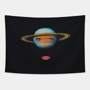 Saturn face Tapestry