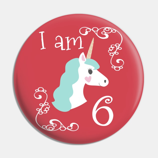 Sixth Birthday Unicorn Pin by Fellball