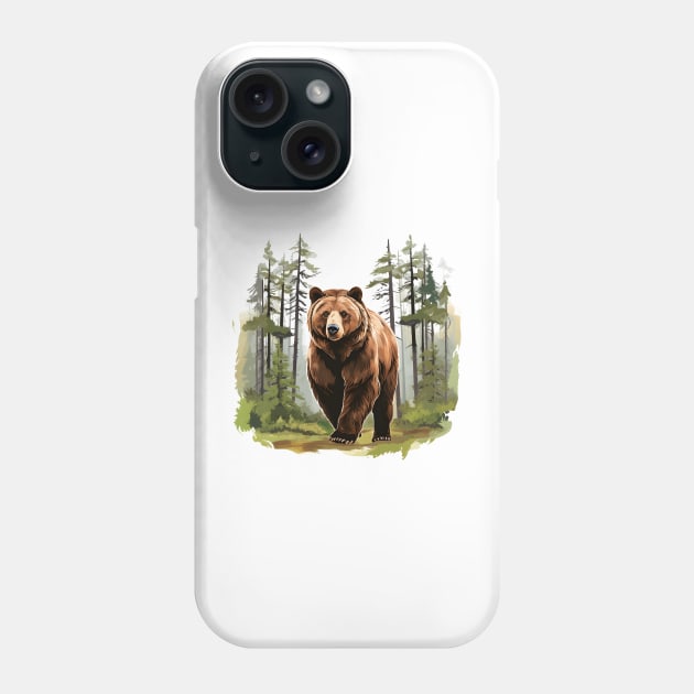 Brown Bear Forest Phone Case by zooleisurelife