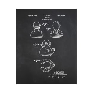 Rubber Duck Patent Poster Chalkboard Paper Background T-Shirt