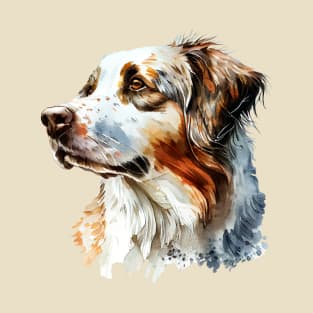 Border Collie Dog Watercolor Painting T-Shirt