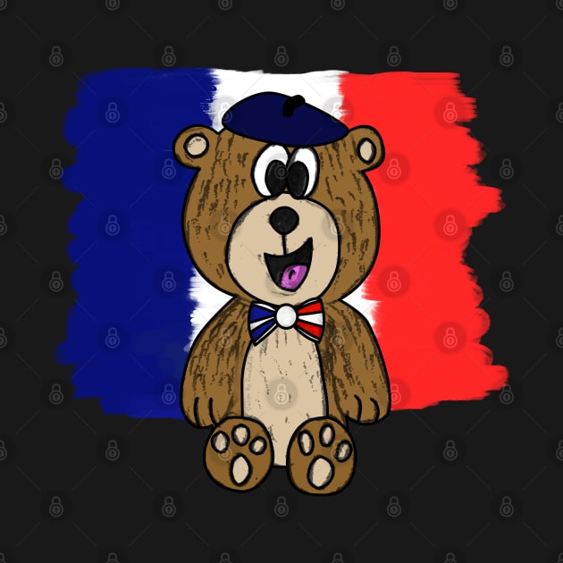 Bastille Day 14 July French Bear Tricolore Funny by doodlerob