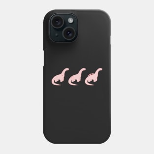 Pink Heart Dinosaurs (Pink Background) Phone Case