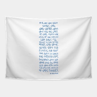 God Shapes you. Saint Ireneus Phrase Tapestry