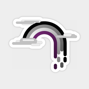 Asexual Pride Flag Minimalist Drip Rainbow Design Magnet