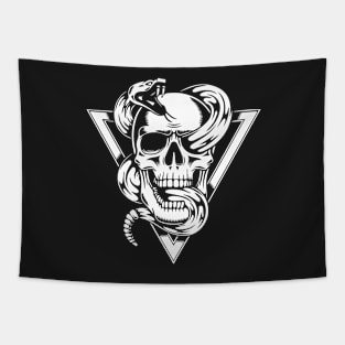 SKULL SNAKY COOL (WHITE ON) Tapestry