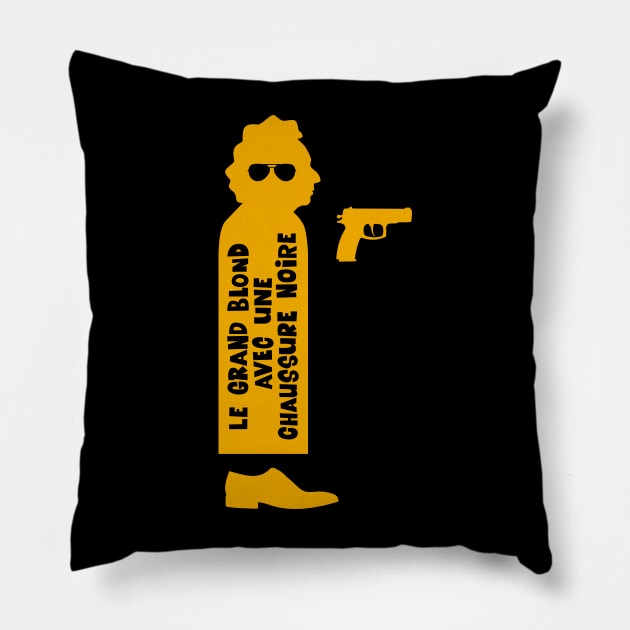 Pierre Richard Illustration- Typo & Gun Pillow by Boogosh