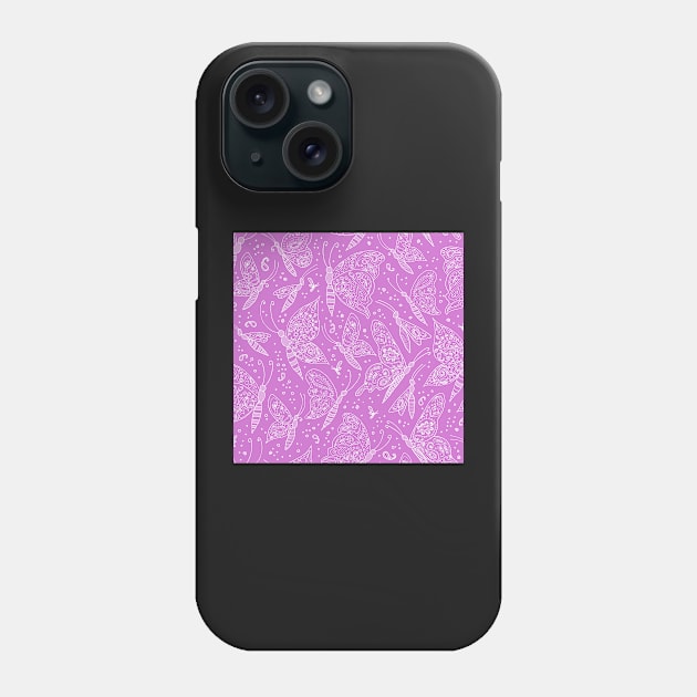 Paisley butterflies pink-white Phone Case by kobyakov