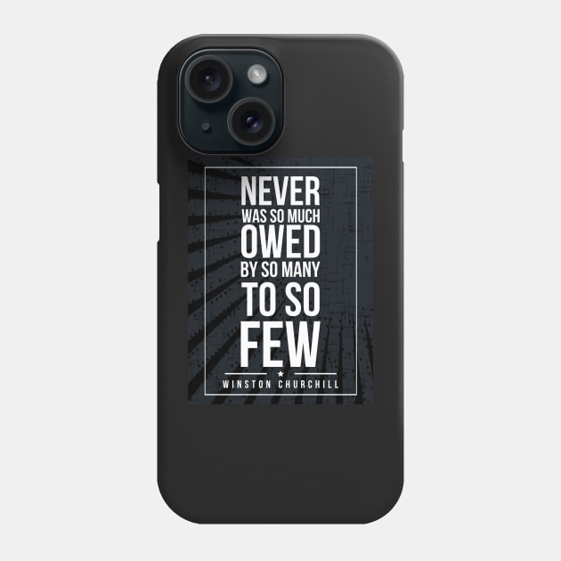 Winston Churchill quote Subway style (white text on black) Phone Case by Dpe1974