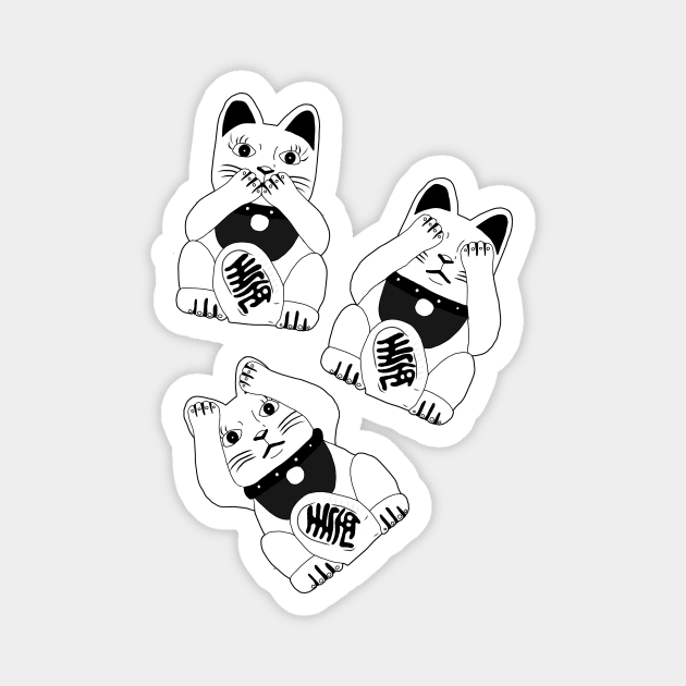 Three Brainy Cats Magnet by notsniwart