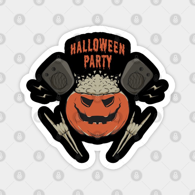 pumpkin pop corn halloween party Magnet by Ranvellion