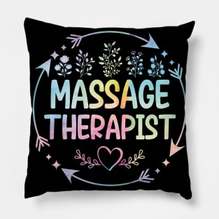 Massage Therapist cute floral watercolor Pillow