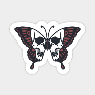 Butterfly Skull Illustration Magnet