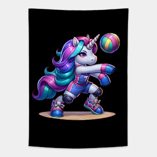 Volleyball Unicorn Team Player Tapestry