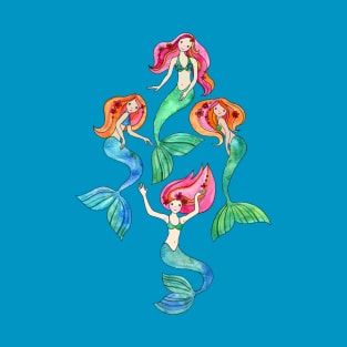 Merry Mermaids in Watercolor T-Shirt