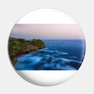 Slow-mo sea waves on a rocky beach Pin